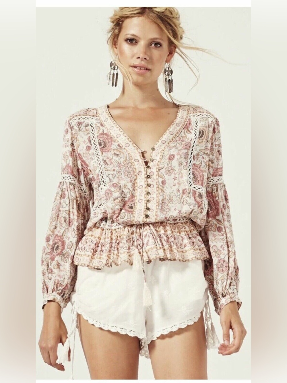 Spell Zahara Blouse Rosewater Size S
